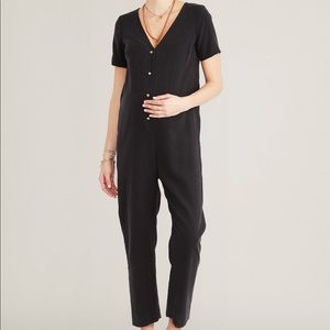 HATCH Maternity Noelle Jumpsuit Black Tencel - Size 0